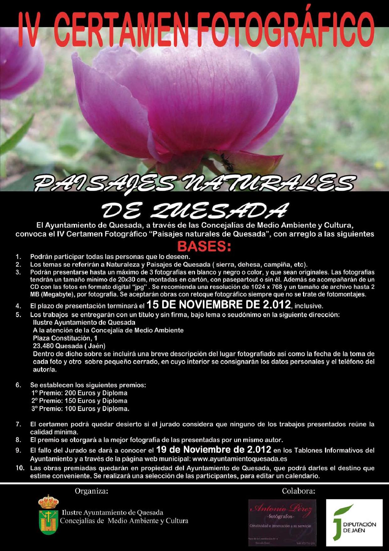 Cartel Certamen Fotográfico Paisajes de Quesada